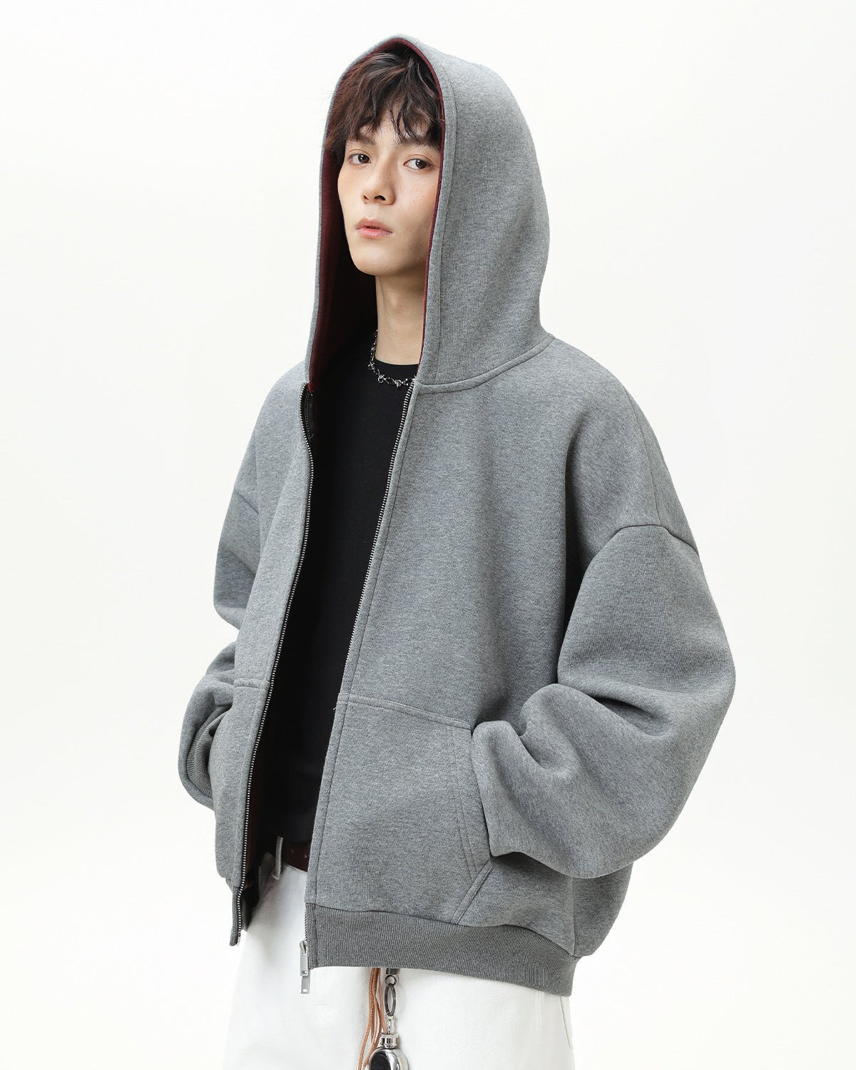 The Dualcore Contrast Zip Hooded Cardigan