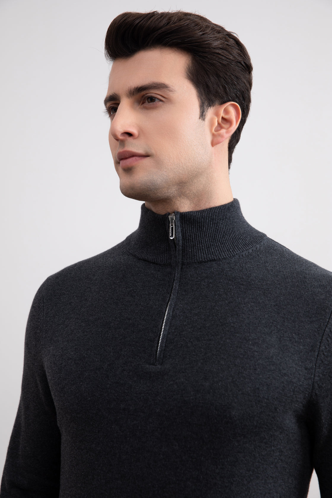 Charcoal Half-Zip Sweater
