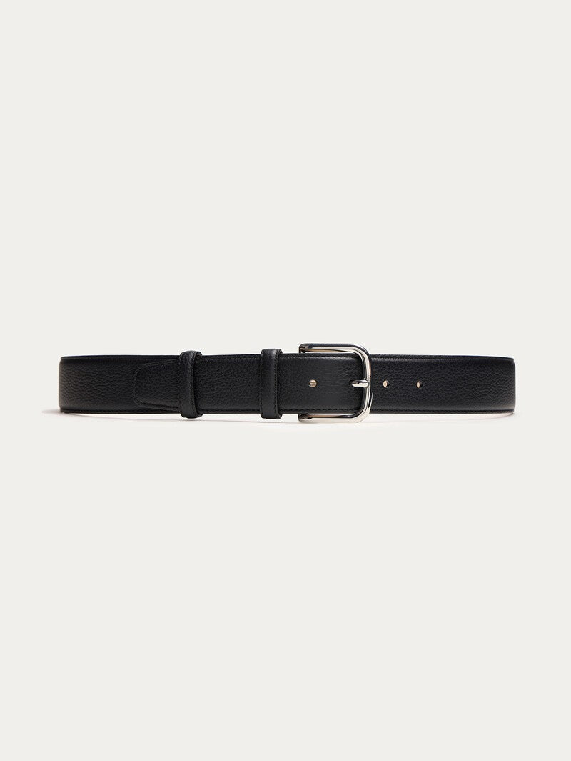 Silver buckle belt - black