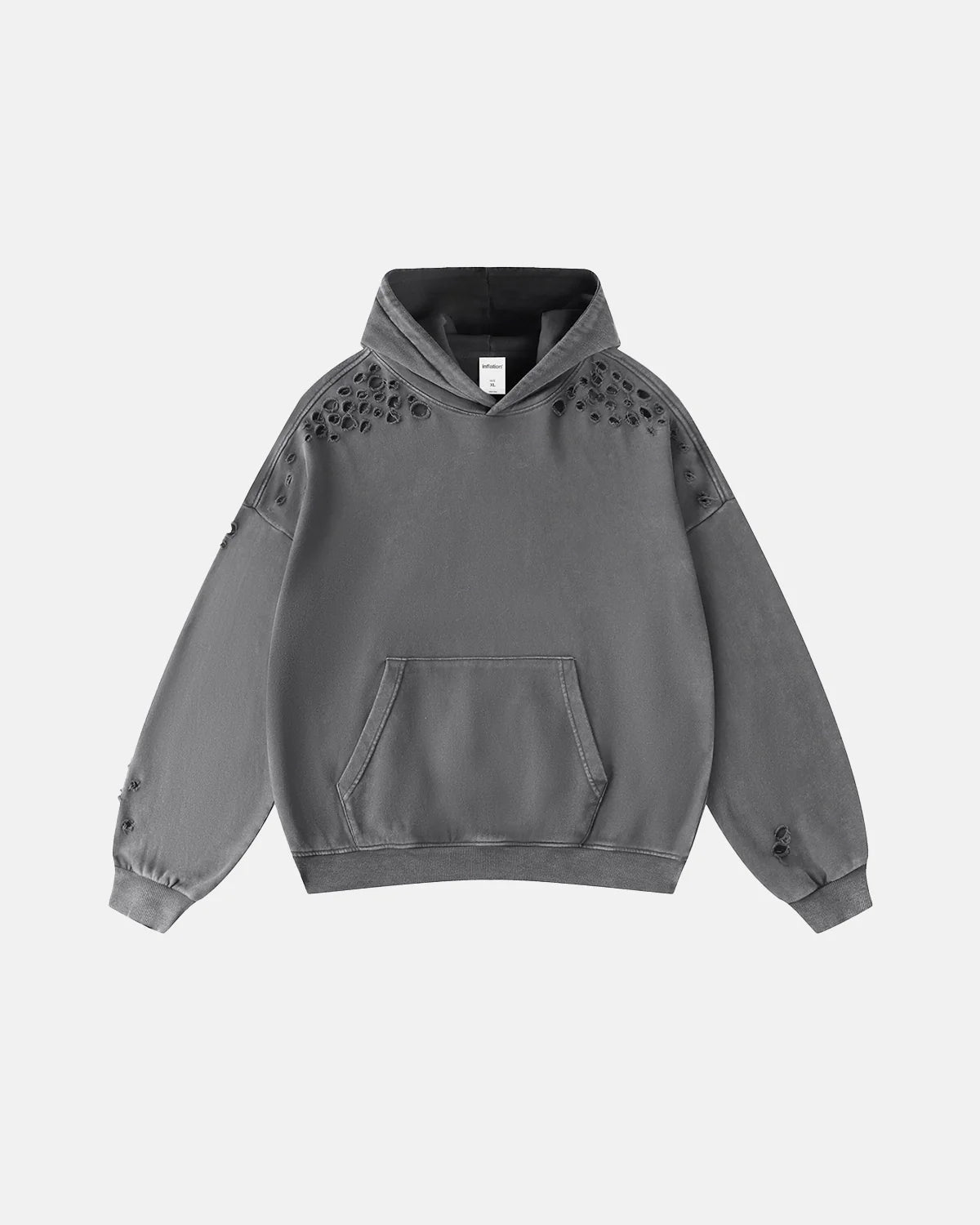 Ripped Acid Wash Hoodie