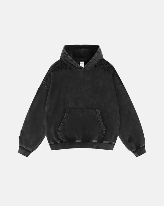 Ripped Acid Wash Hoodie