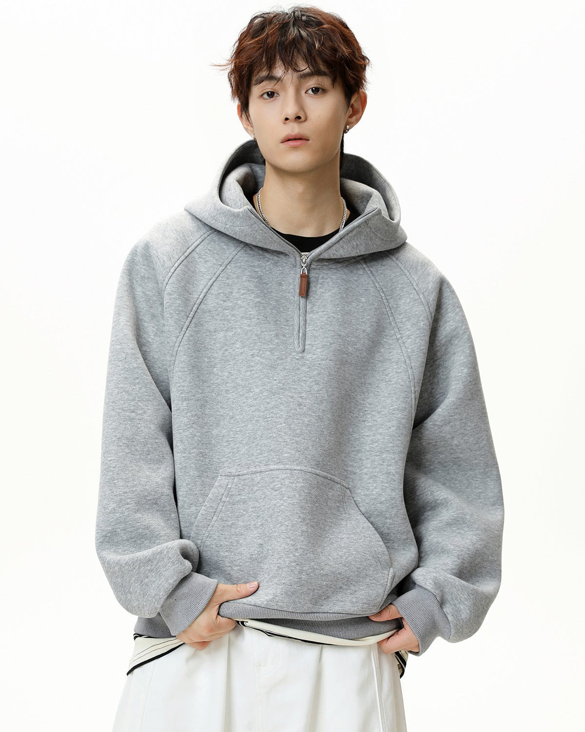 The Sculpted Split Semi-Zip Hoodie