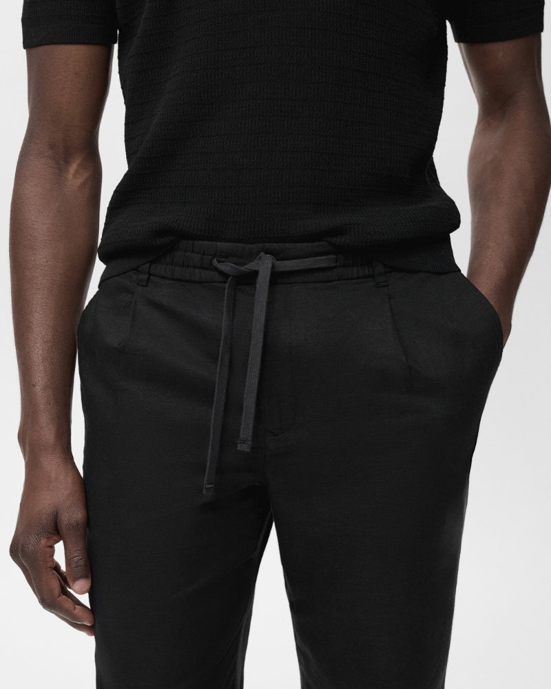 Cotton and linen blend trousers