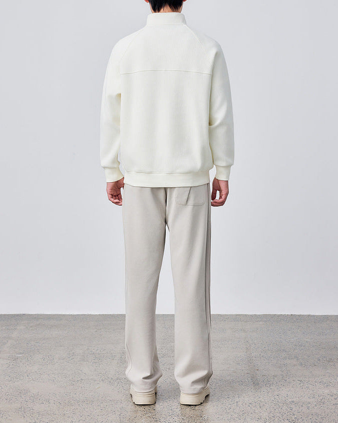 Vertical Texture Half-zip Sweatshirt