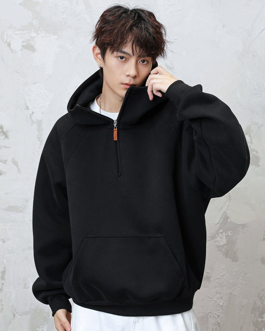 The Sculpted Split Semi-Zip Hoodie