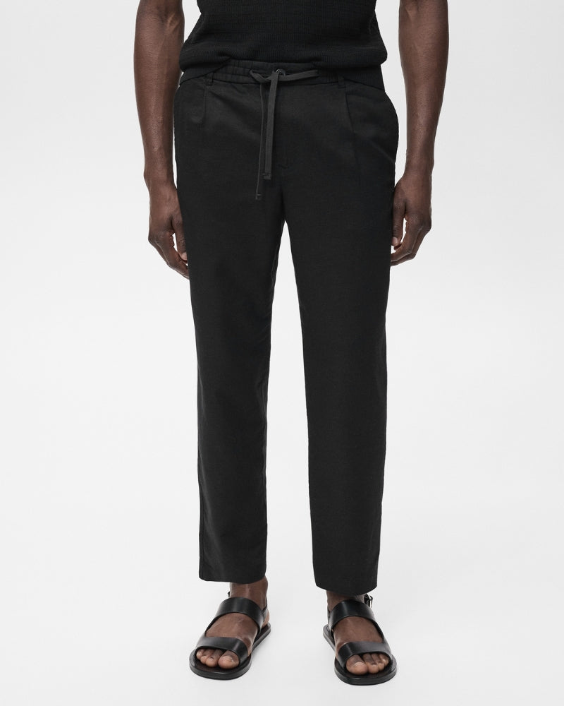 Cotton and linen blend trousers