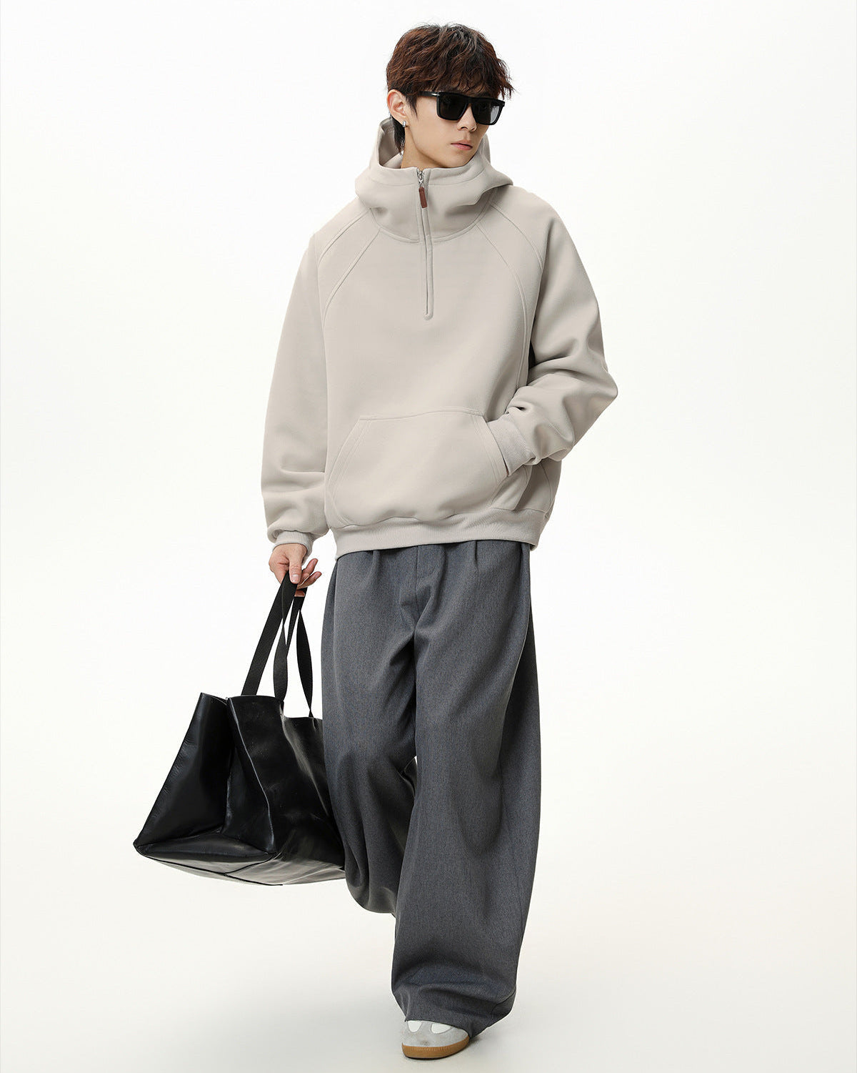 The Sculpted Split Semi-Zip Hoodie