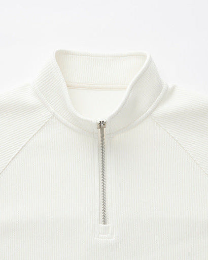Vertical Texture Half-zip Sweatshirt
