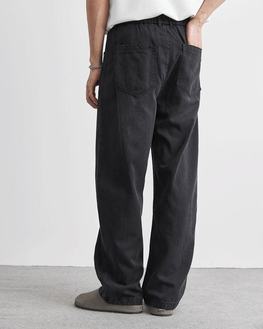 Washed Easy Straight-Leg Denim Jeans