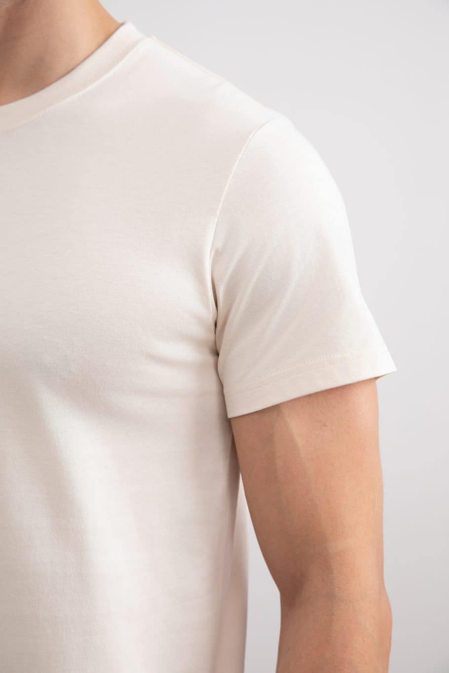 Beige Slim fit Crew-neck T-shirt