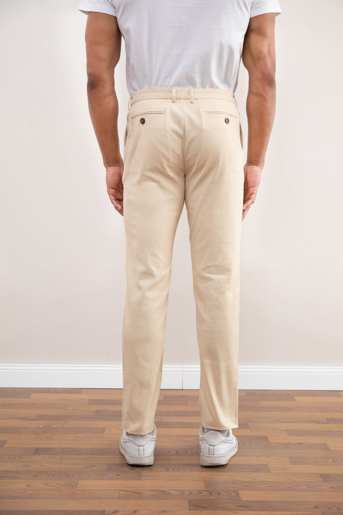 Beige Straight-Fit Winter Pants
