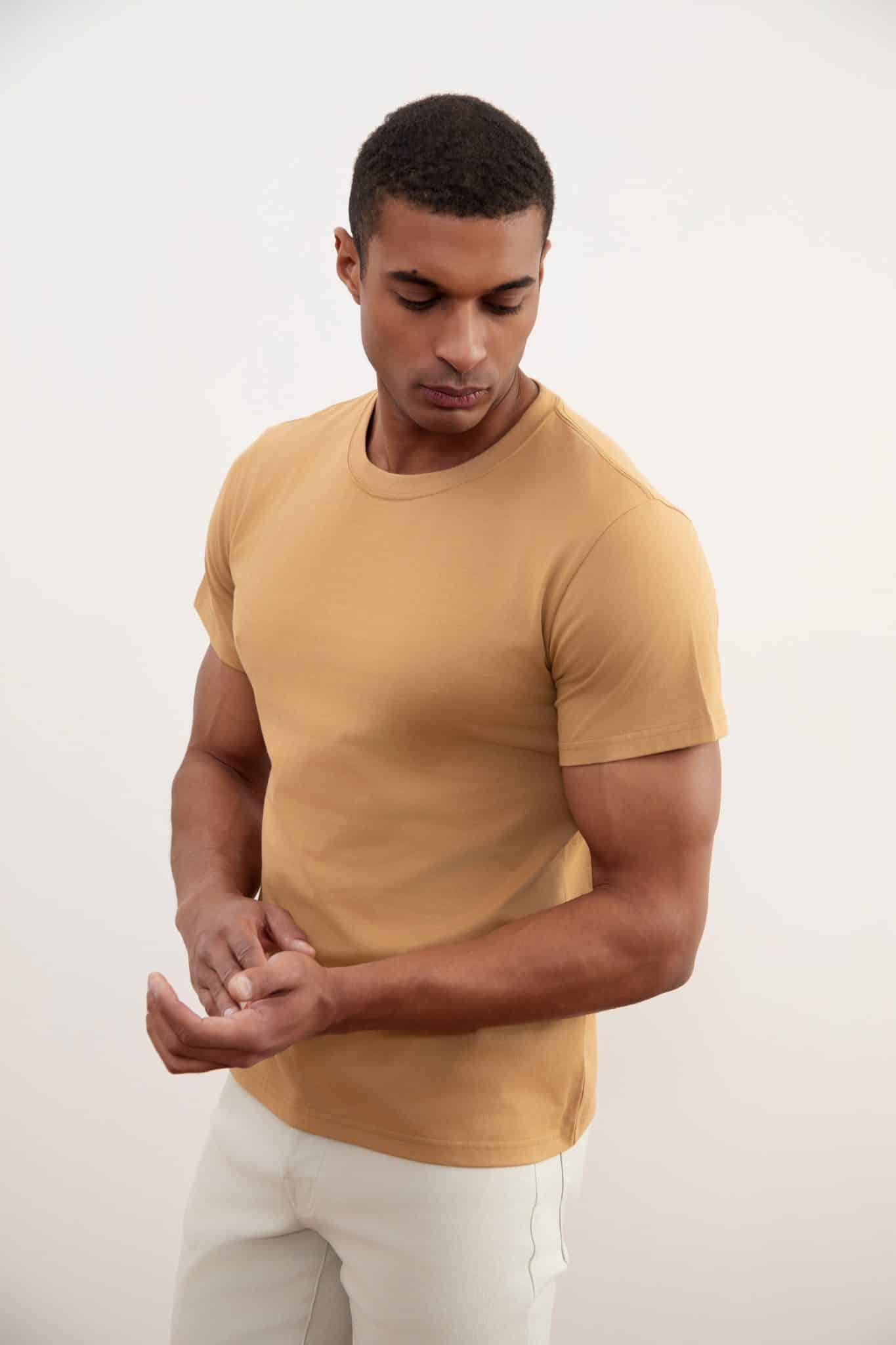 Sand Brown Essential Slim Tee