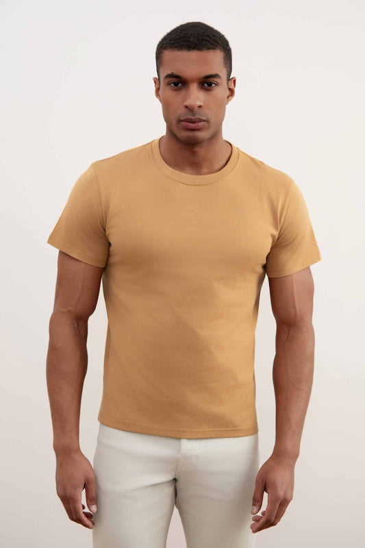 Sand Brown Essential Slim Tee