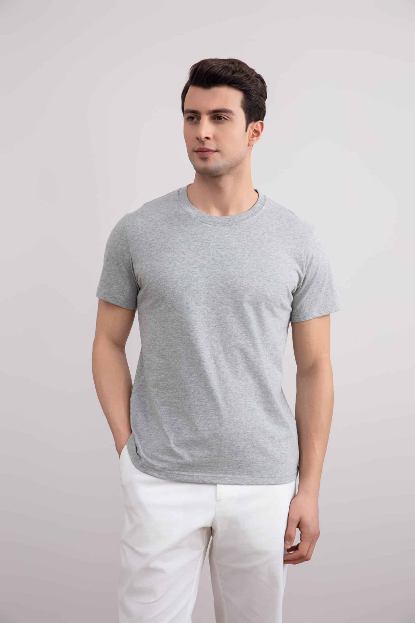 Premium Grey Mélange Slim Fit Tee