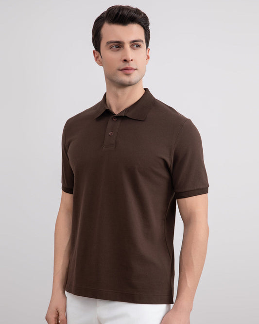 Brown Cotton-Piqué Polo Shirt