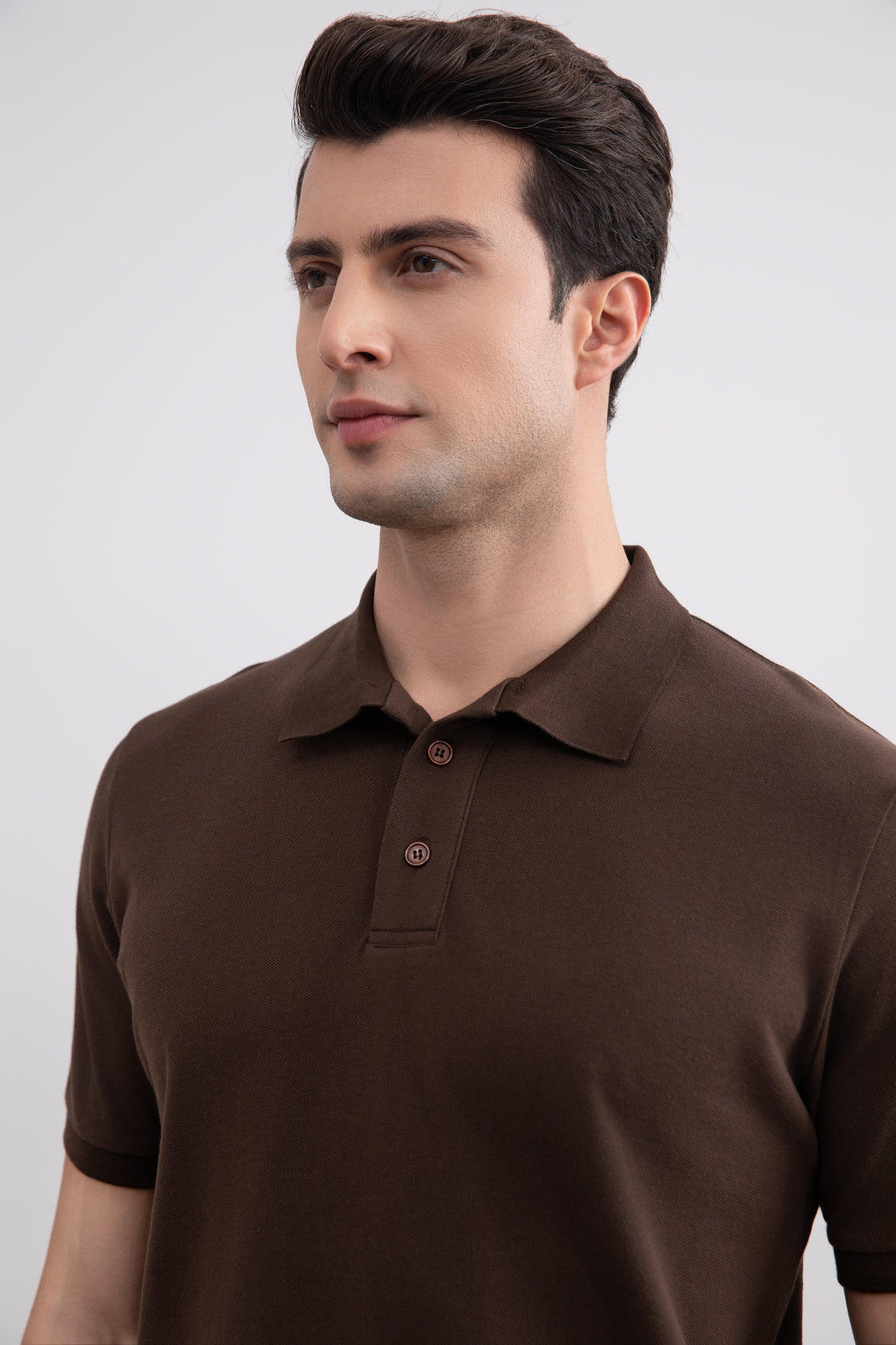 Brown Cotton-Piqué Polo Shirt
