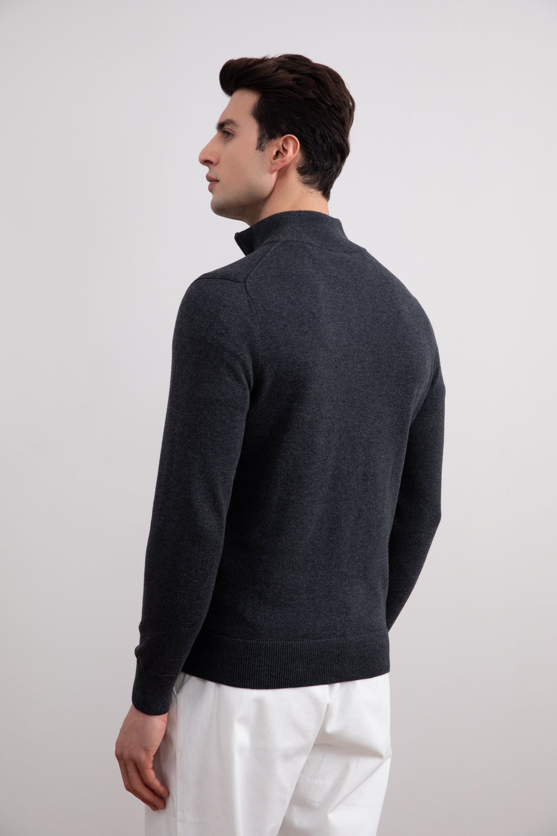 Charcoal Half-Zip Sweater