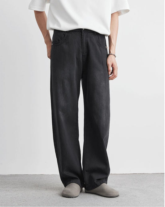 Washed Easy Straight-Leg Denim Jeans