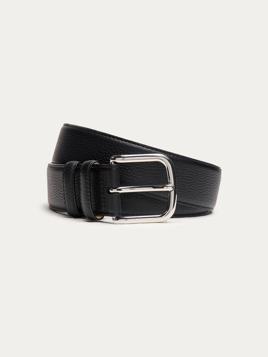 Silver buckle belt - black
