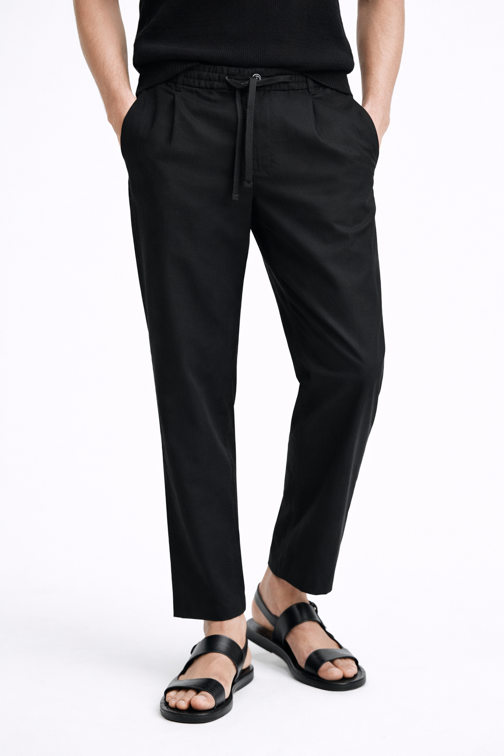 Cotton and linen blend trousers