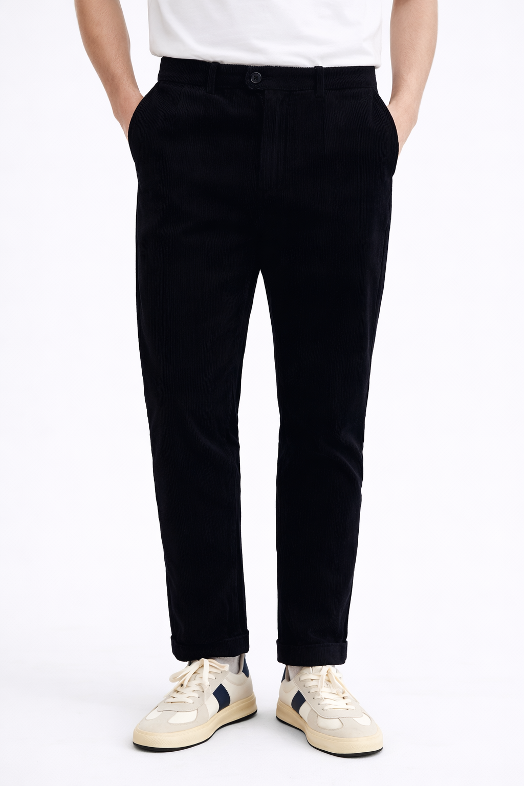 Pantalón Recto de Pana Marino