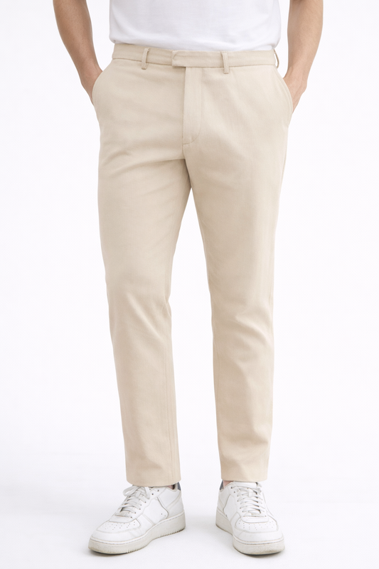 Pantalón Recto Beige