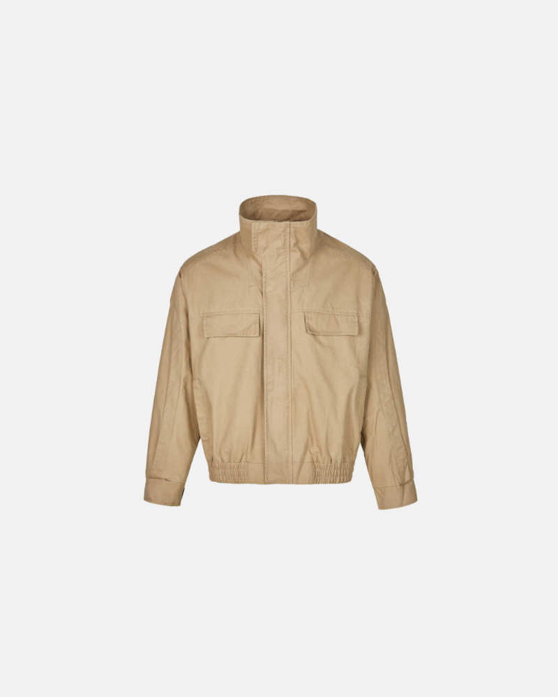 High‑Neck Utility Cotton Jacket