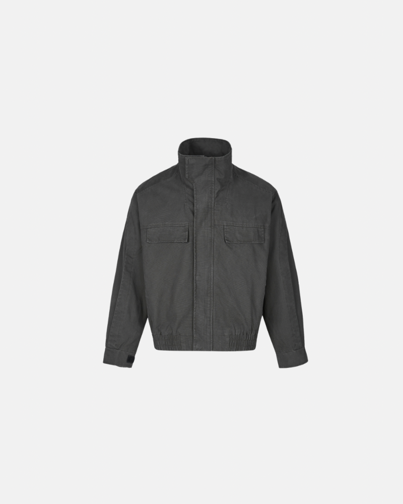 High‑Neck Utility Cotton Jacket