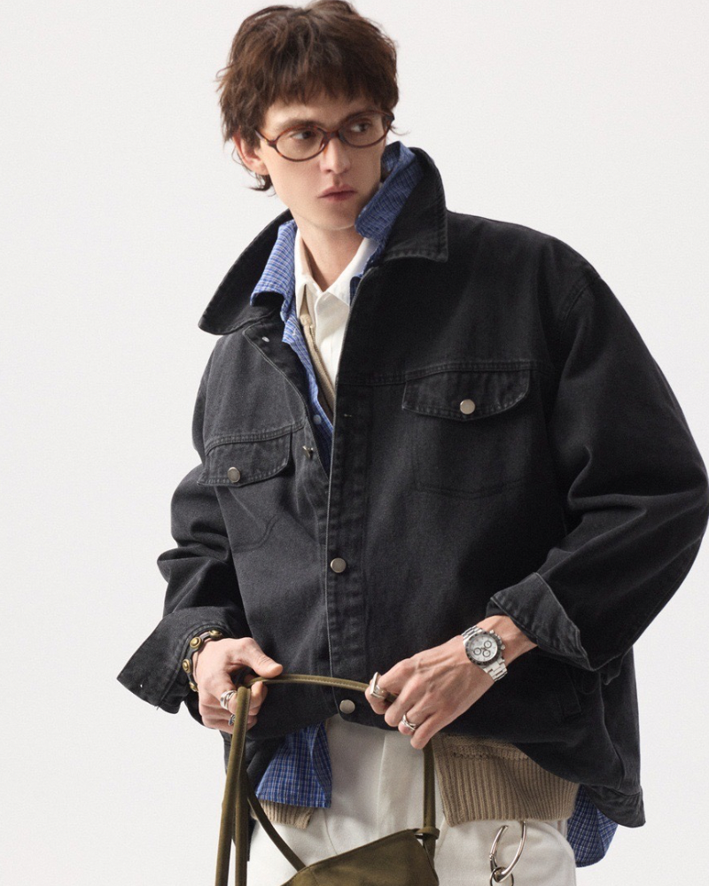 Layered Denim Overshirt Jacket