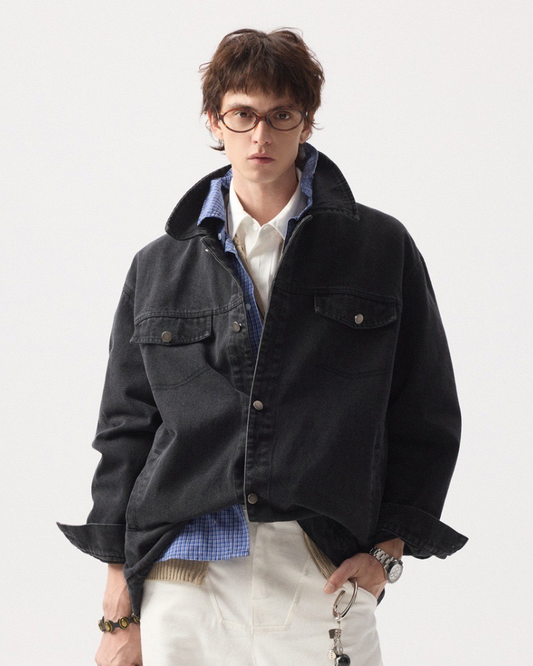 Layered Denim Overshirt Jacket