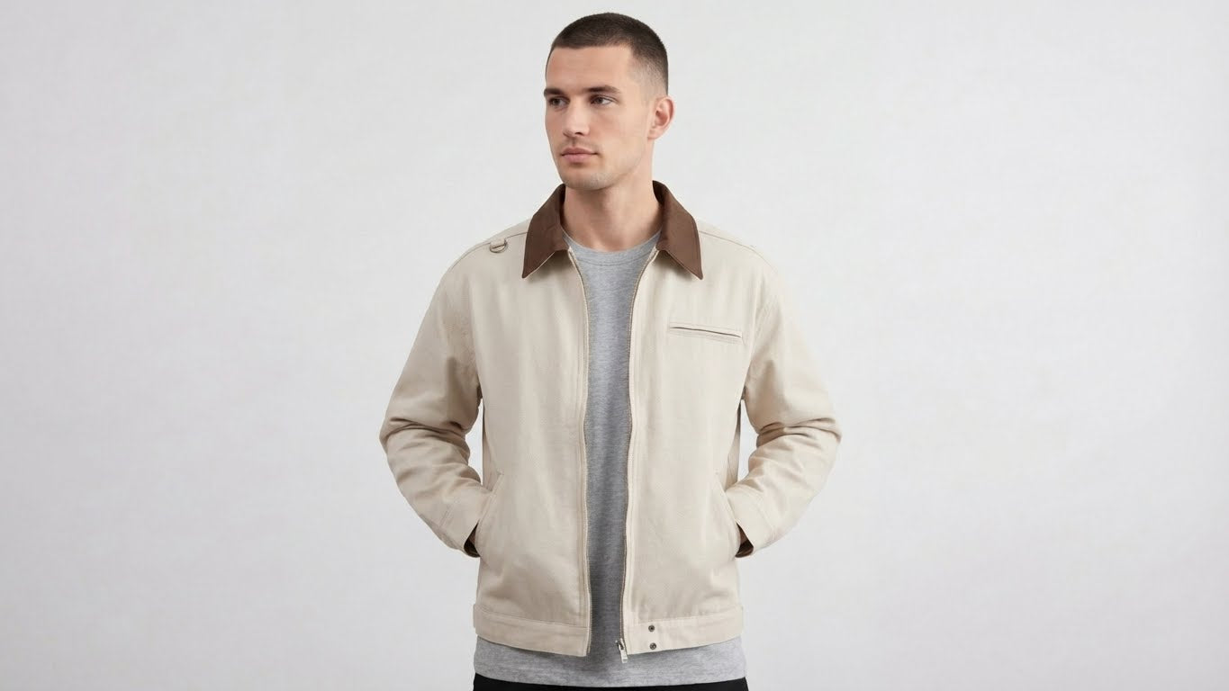 Stone Canvas Zip Jacket