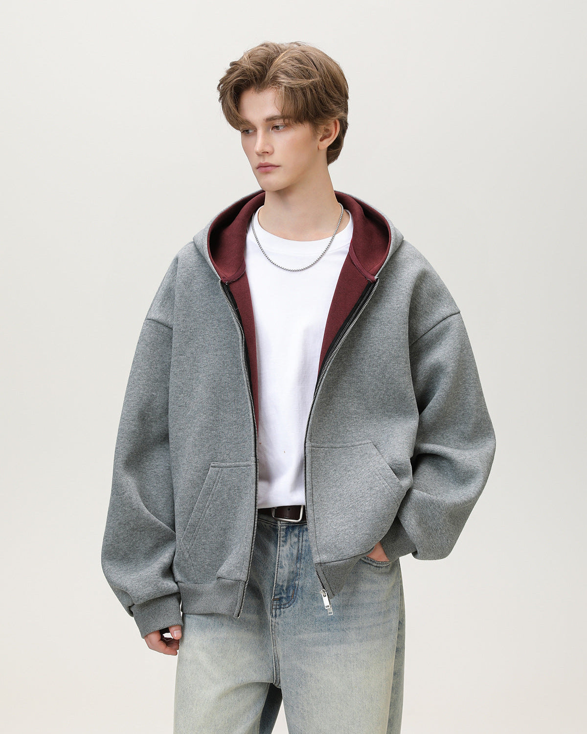 Reversible Oversized Zip Hoodie